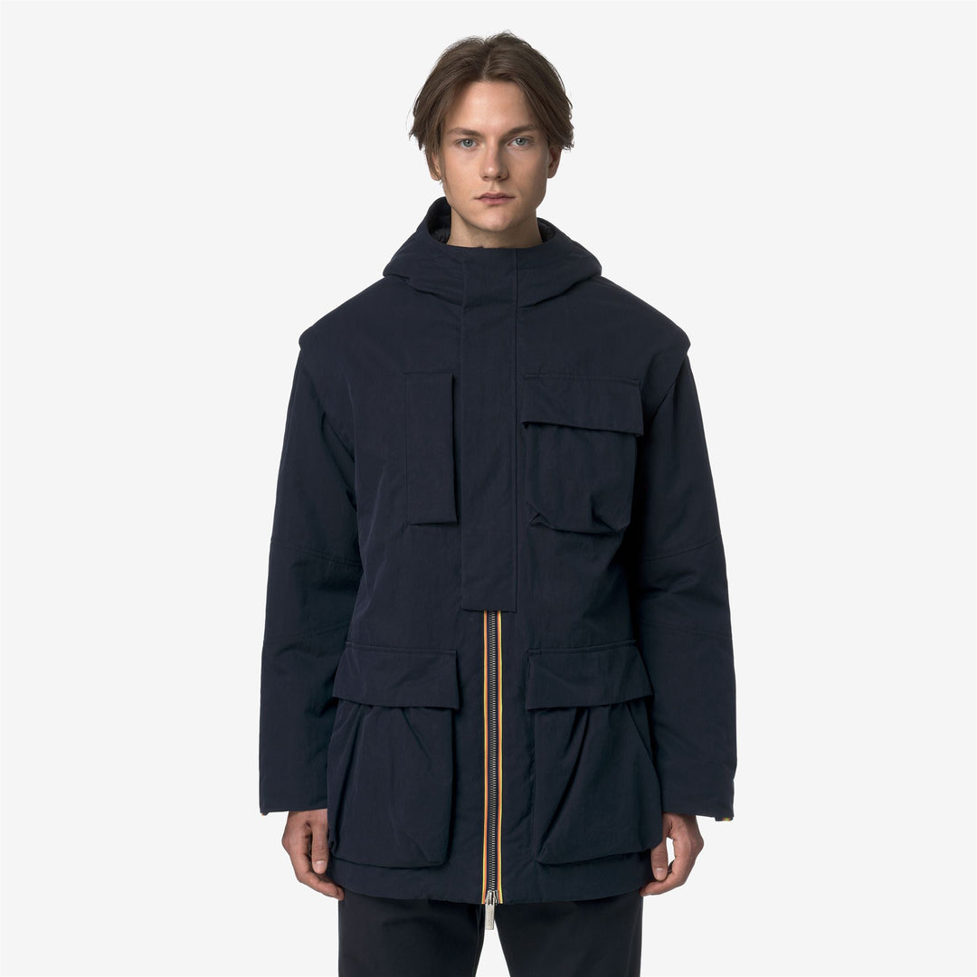 Blue Men's Mid Jacket with Faux Fur Lining and PrimaLoft Padding main