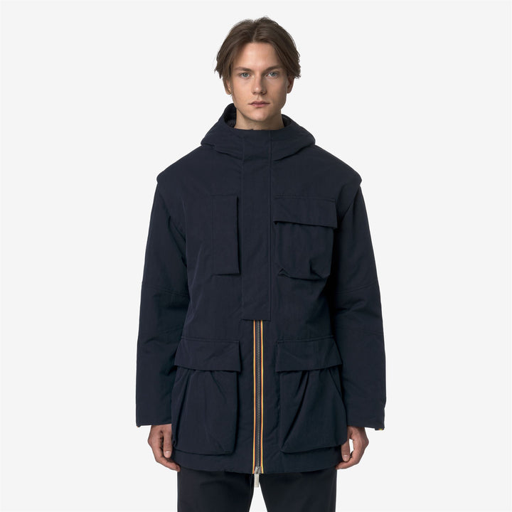 Blue Men's Mid Jacket with Faux Fur Lining and PrimaLoft Padding 4