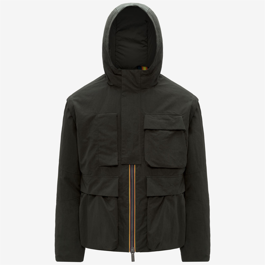 Green Men's Urban Short Jacket with Faux Fur Lining 01