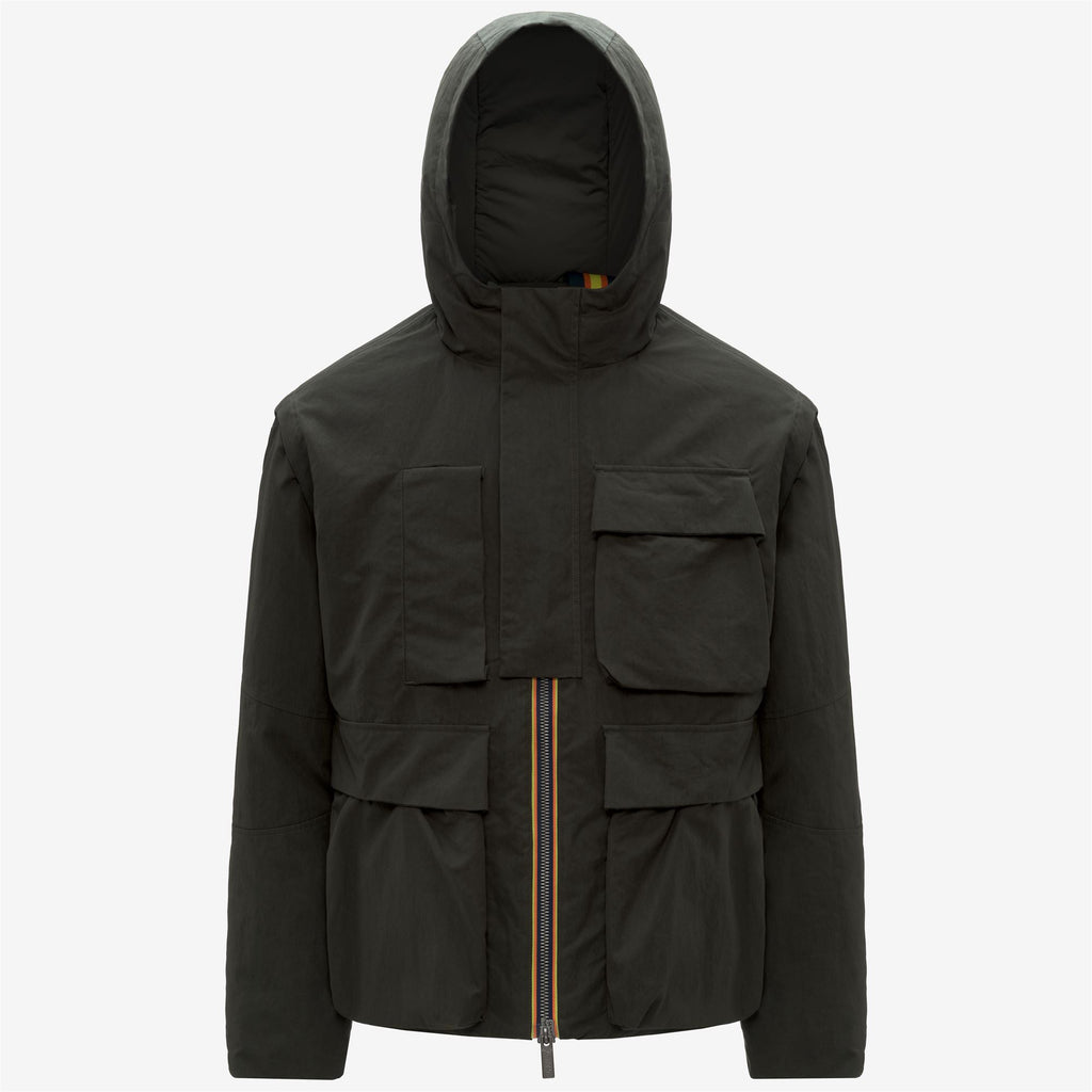 Jackets_MAN_GUILLERMO COTTON FEEL_Short_Green Blackish Combo - GREEN BLACKISH - Commercial 1