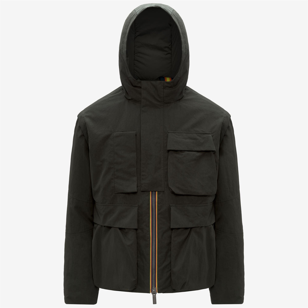 Jackets_MAN_GUILLERMO COTTON FEEL_Short_Green Blackish Combo - GREEN BLACKISH - Commercial 1