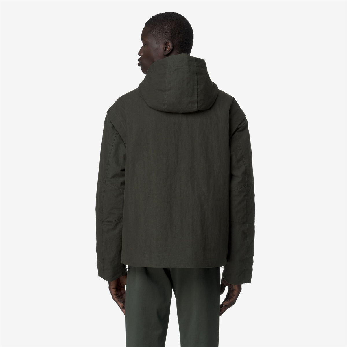 Jackets_MAN_GUILLERMO COTTON FEEL_Short_Green Blackish Combo - GREEN BLACKISH - Commercial 6