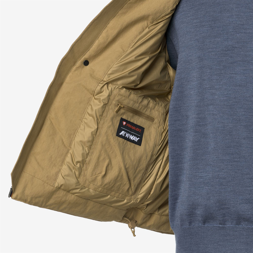 Beige Men's Short Cotton Parka with PrimaLoft Padding 02