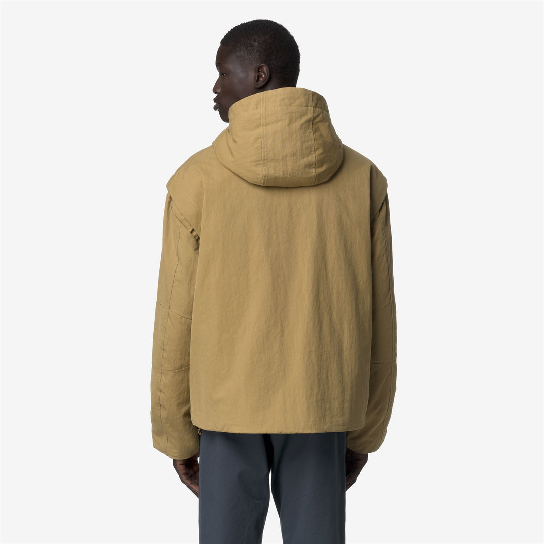 Beige Men's Short Cotton Parka with PrimaLoft Padding main