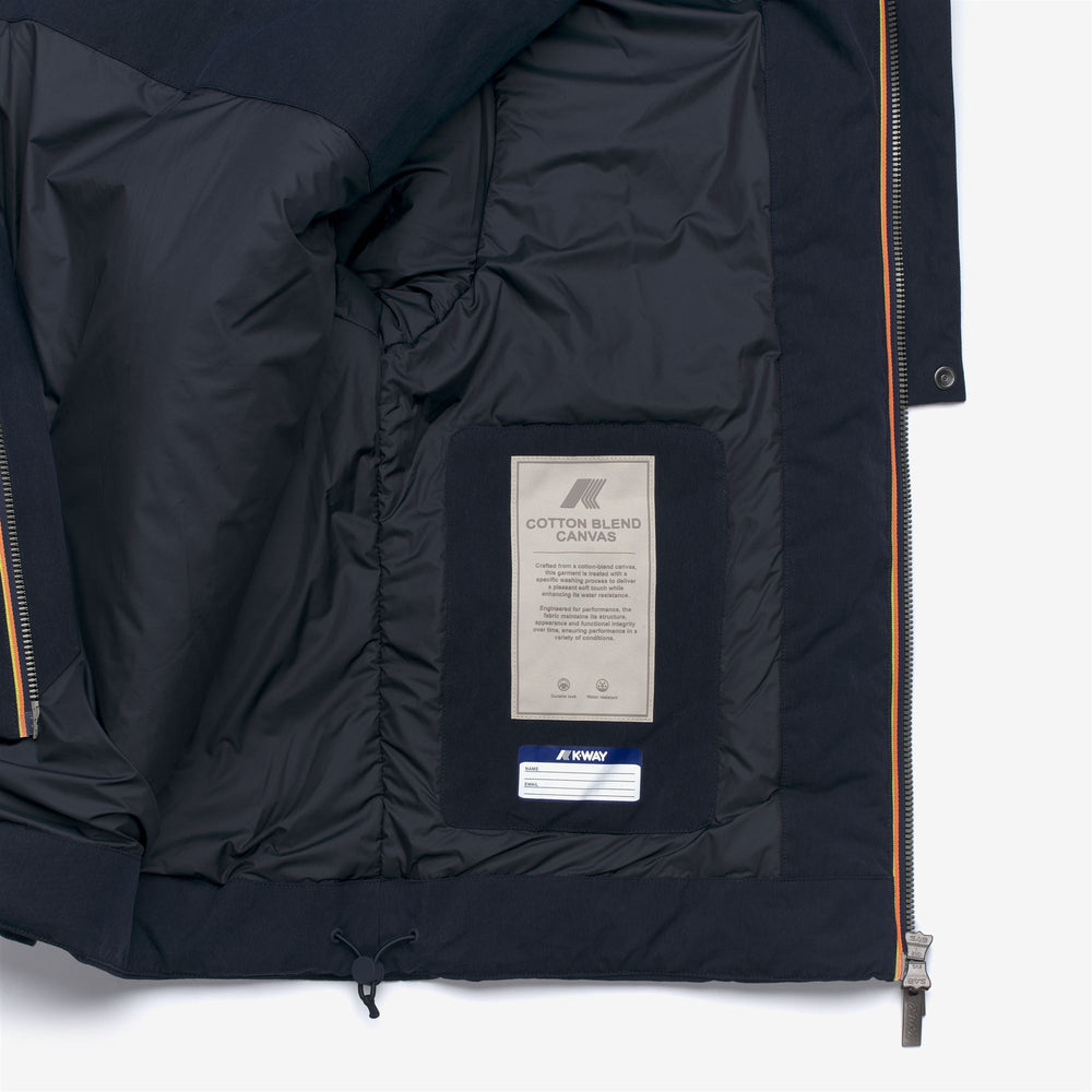 Blue Men's Short Cotton Parka with PrimaLoft Padding 02