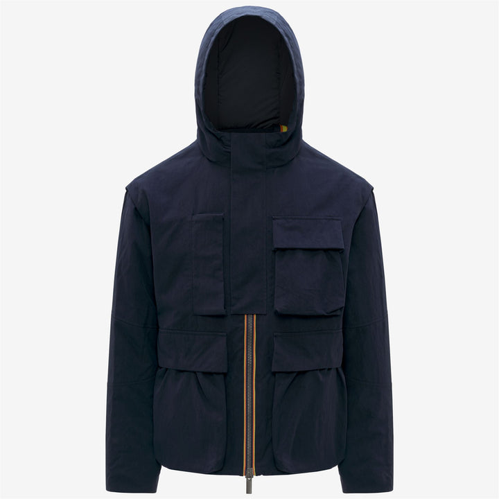 Blue Men's Short Cotton Parka with PrimaLoft Padding 1