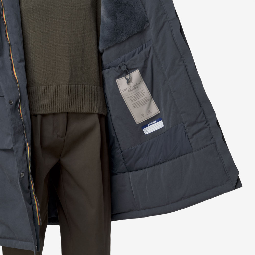 BRUNIL COTTON FEEL - Jackets - Long - Woman - BLUE AIRFORCE-BLUE AIRFORCE FUR 02