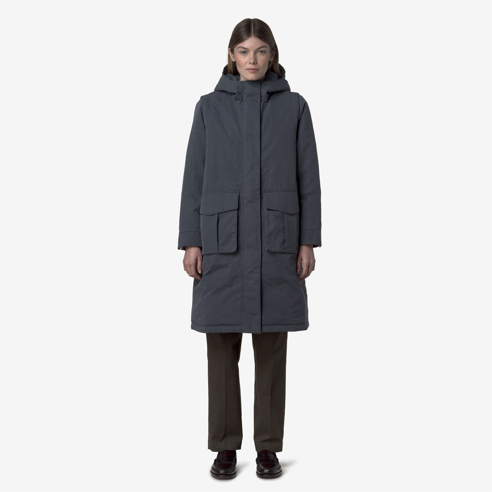 BRUNIL COTTON FEEL - Jackets - Long - Woman - BLUE AIRFORCE-BLUE AIRFORCE FUR 02