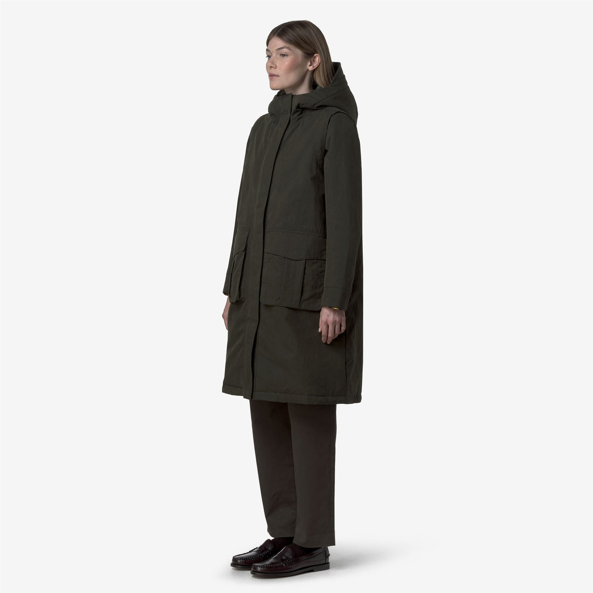 Jackets_WOMAN_BRUNIL COTTON FEEL_Long_Green Blackish-Green Blackish FUR - Commercial 5