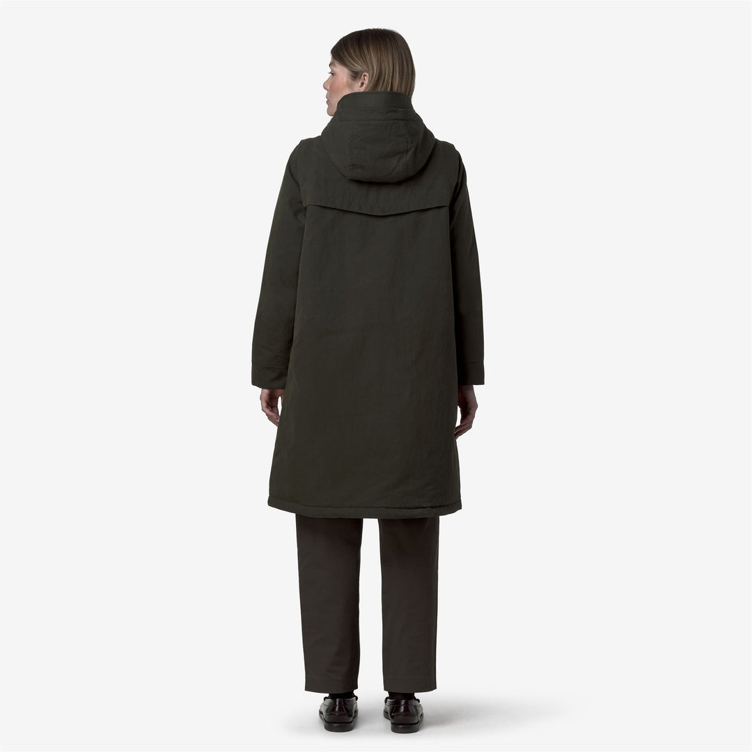 Green Women's Long Cotton Parka with Faux Fur and PrimaLoft Padding main