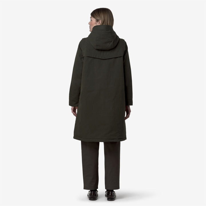 Green Women's Long Cotton Parka with Faux Fur and PrimaLoft Padding 5