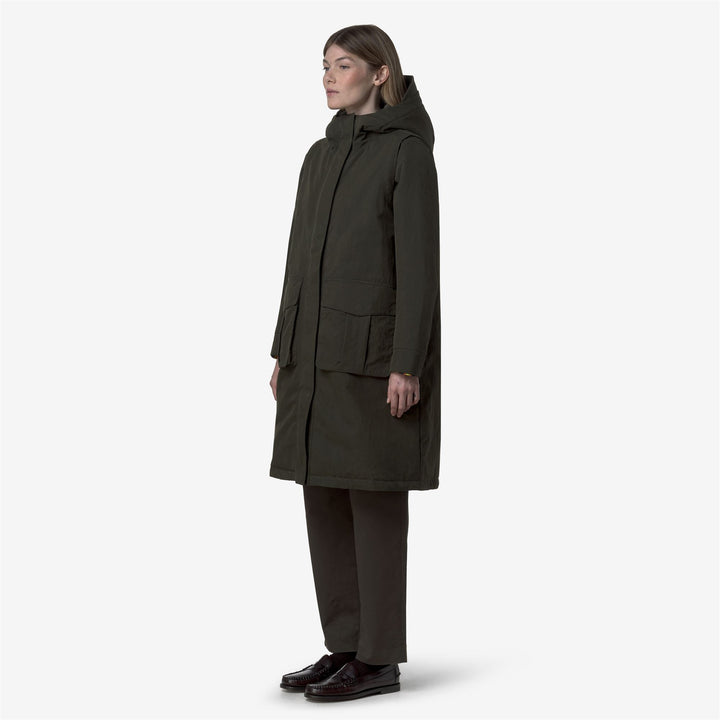 Green Women's Long Cotton Parka with Faux Fur and PrimaLoft Padding 4