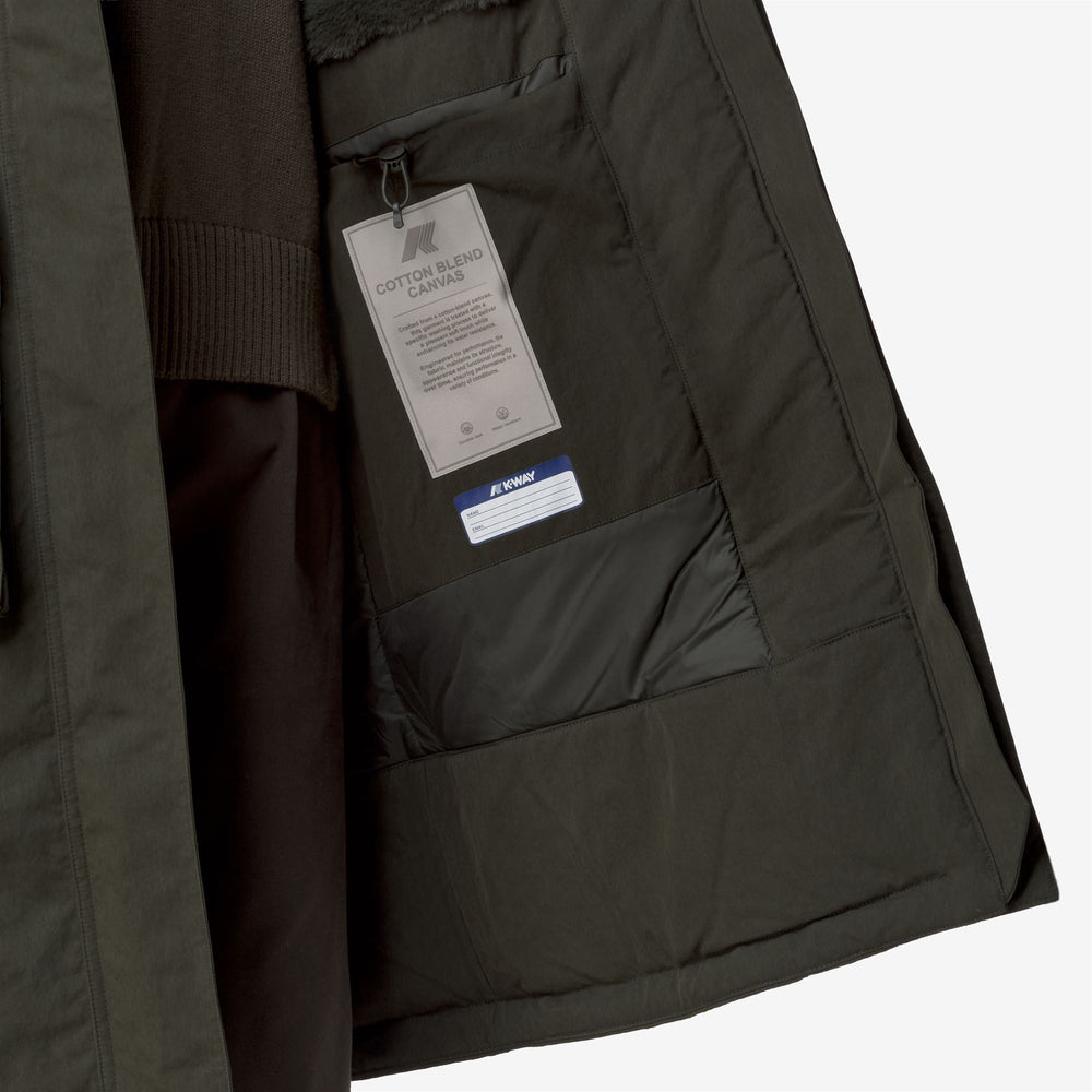 Green Women's Long Cotton Parka with Faux Fur and PrimaLoft Padding 02