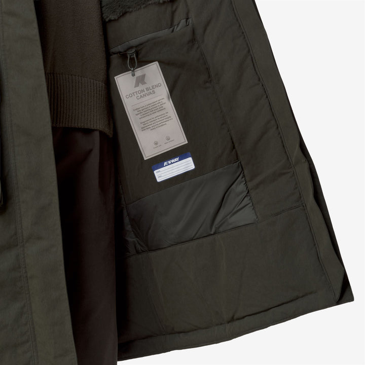 Green Women's Long Cotton Parka with Faux Fur and PrimaLoft Padding 2