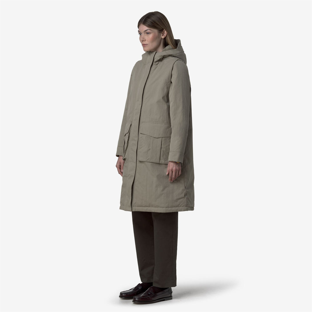 Green oak Women's Long Parka with Faux Fur and PrimaLoft Padding main