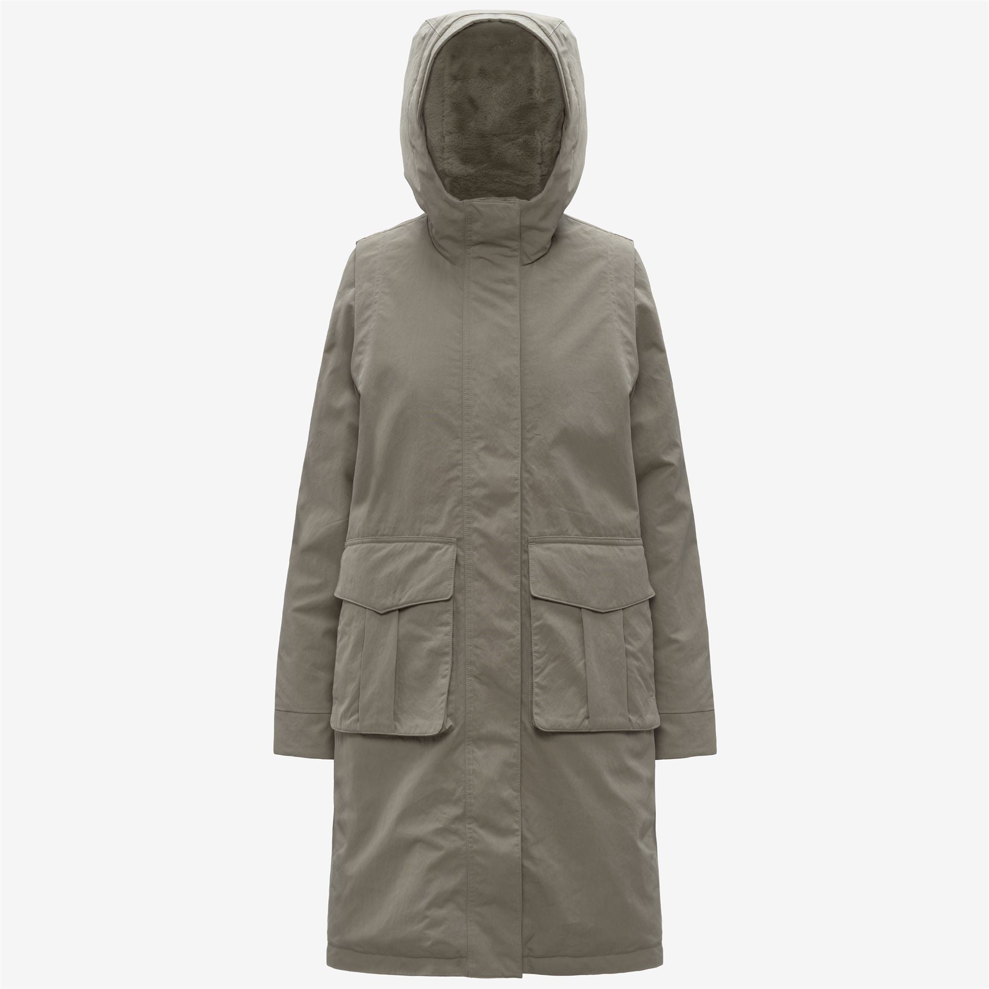 Jackets_WOMAN_BRUNIL COTTON FEEL_Long_Green Oak-Green Oak FUR - Commercial 1