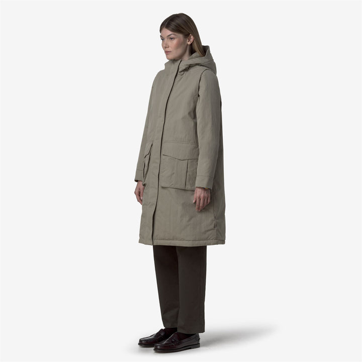 Green oak Women's Long Parka with Faux Fur and PrimaLoft Padding 4