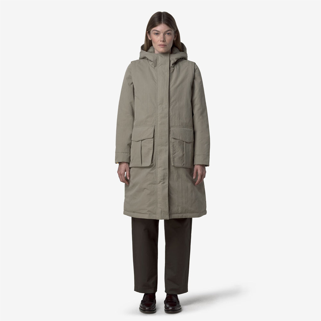 Jackets_WOMAN_BRUNIL COTTON FEEL_Long_Green Oak-Green Oak FUR - Commercial 4