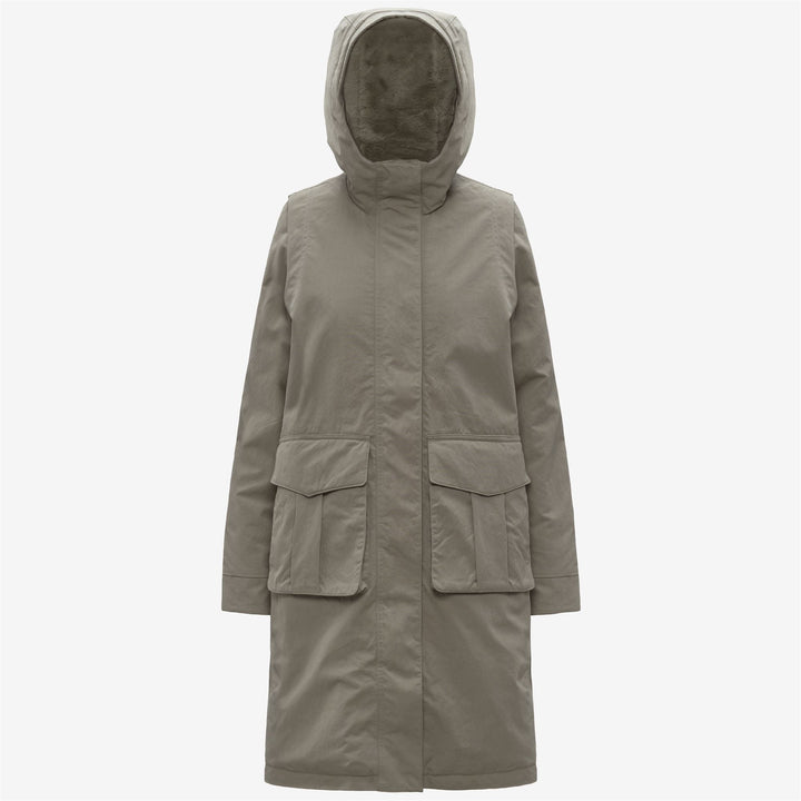 Green oak Women's Long Parka with Faux Fur and PrimaLoft Padding 1