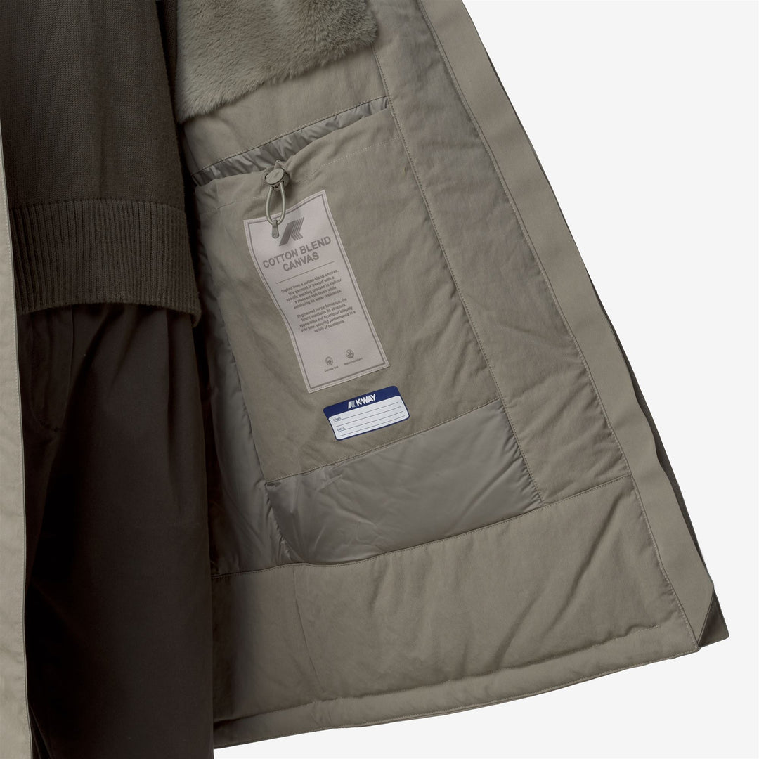 Green oak Women's Long Parka with Faux Fur and PrimaLoft Padding main