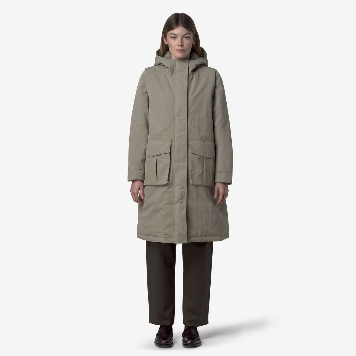 Jackets_WOMAN_BRUNIL COTTON FEEL_Long_Green Oak-Green Oak FUR - Commercial 4