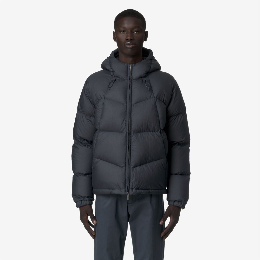 Chaqueta acolchada corta azul para hombre con aislamiento de plumón main