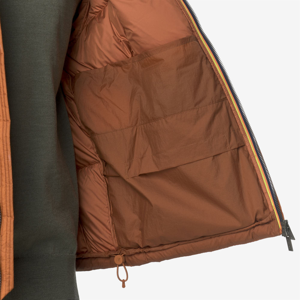 Chaqueta acolchada corta naranja para hombre con aislamiento de plumón 02