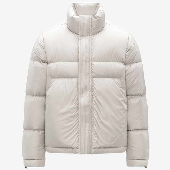 Chaqueta acolchada corta blanca para hombre con aislamiento de plumón natural 1