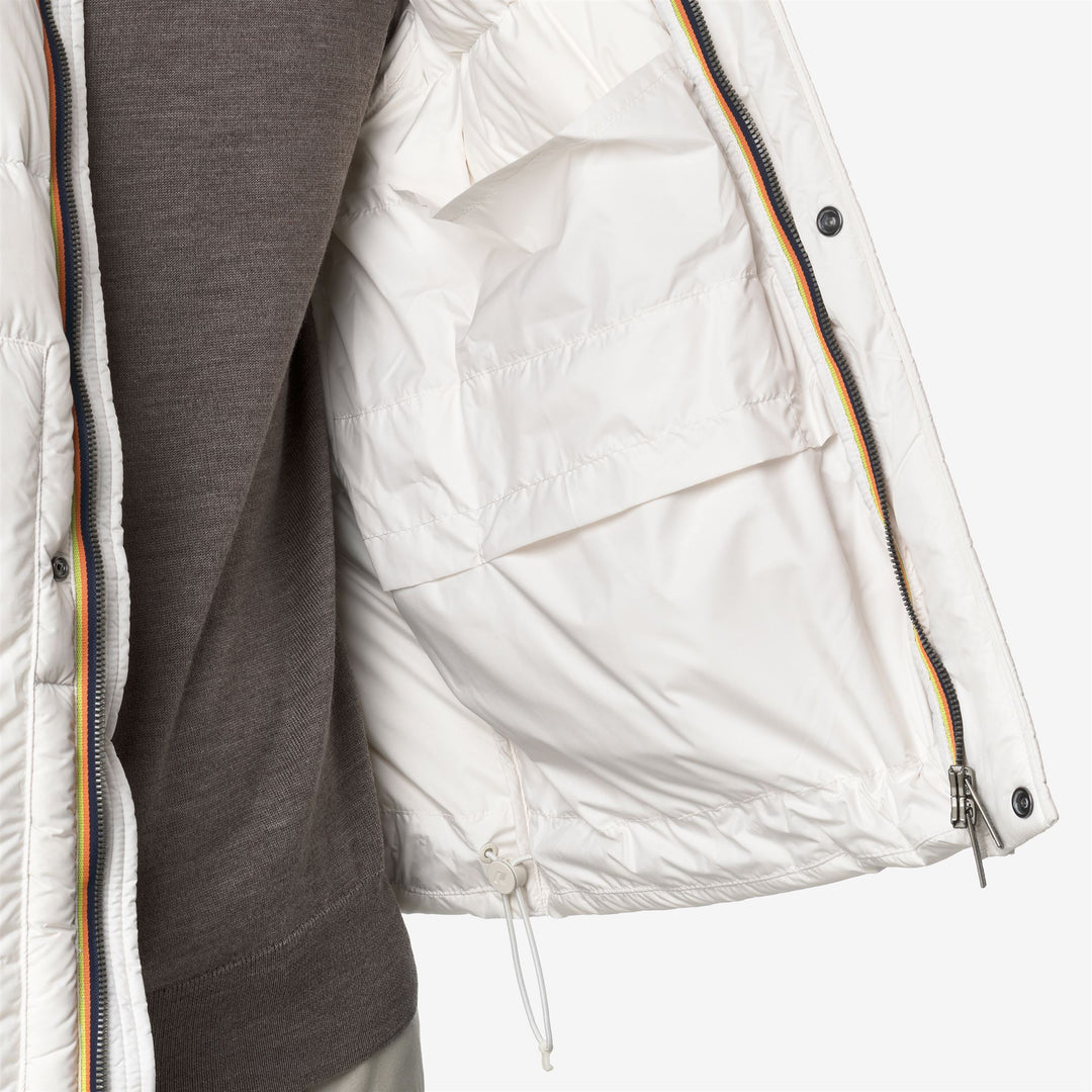 Chaqueta acolchada corta blanca para hombre con aislamiento de plumón natural main