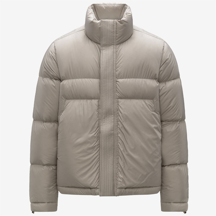 Chaqueta acolchada corta beige para hombre con aislamiento de plumón 1