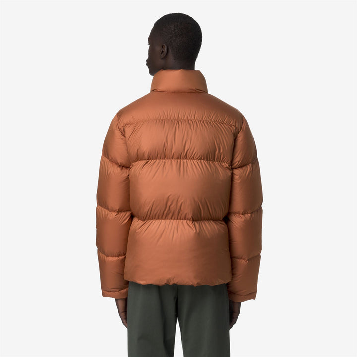 Chaqueta acolchada corta naranja para hombre con aislamiento de plumón 5