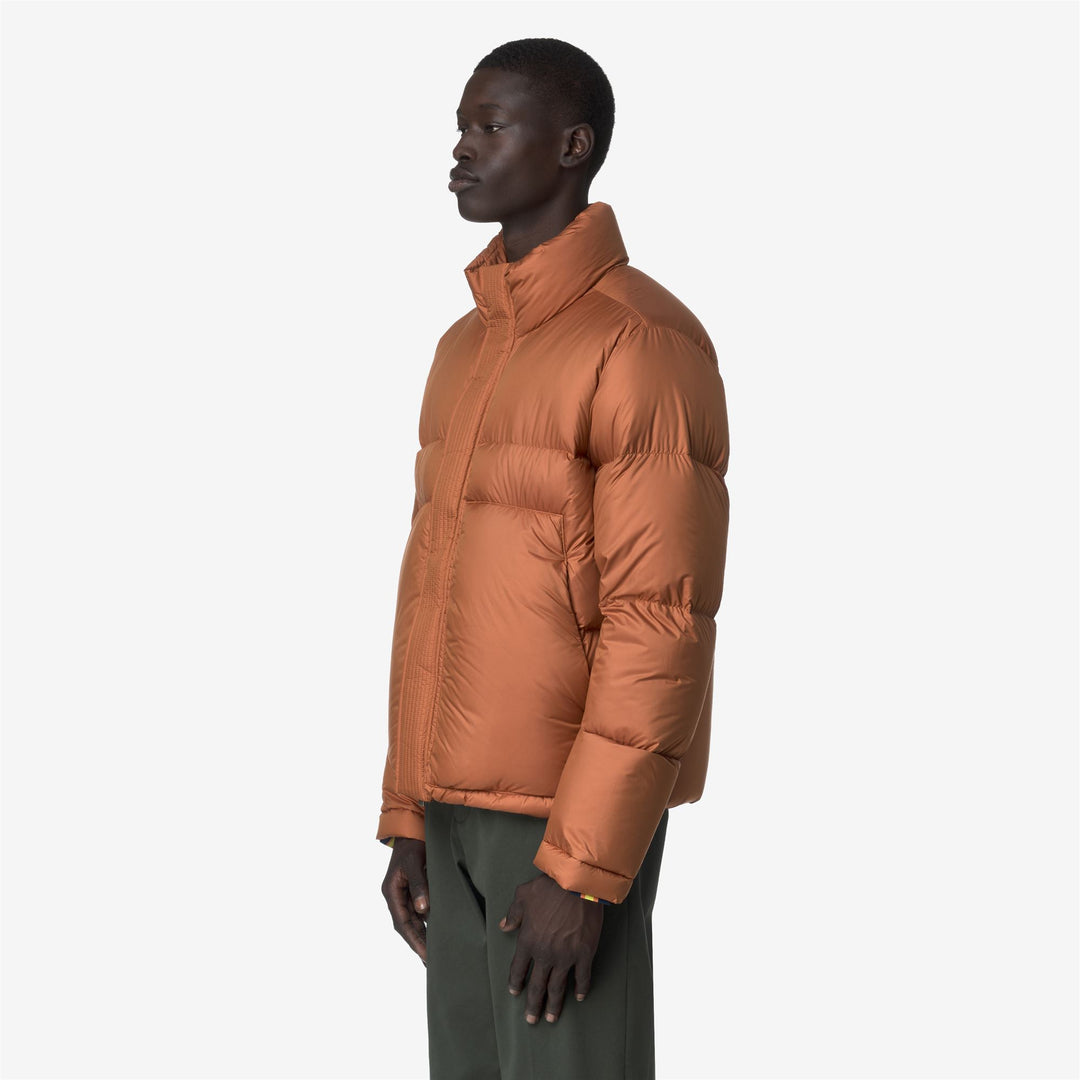 Chaqueta acolchada corta naranja para hombre con aislamiento de plumón main