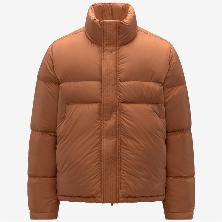 Chaqueta acolchada corta naranja para hombre con aislamiento de plumón 1