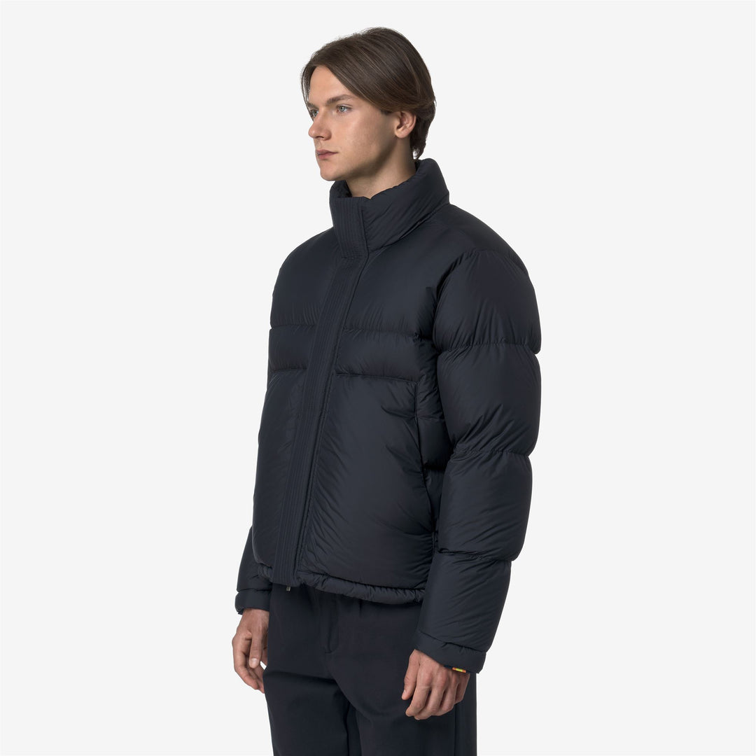 Chaqueta acolchada corta azul para hombre con aislamiento de plumón main