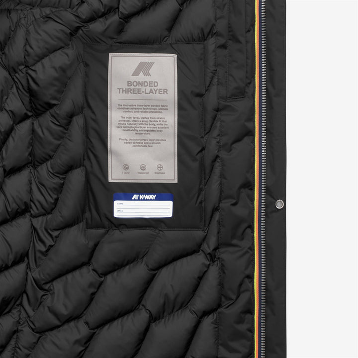 Chaqueta de invierno acolchada 3/4 para hombre, color negro 4