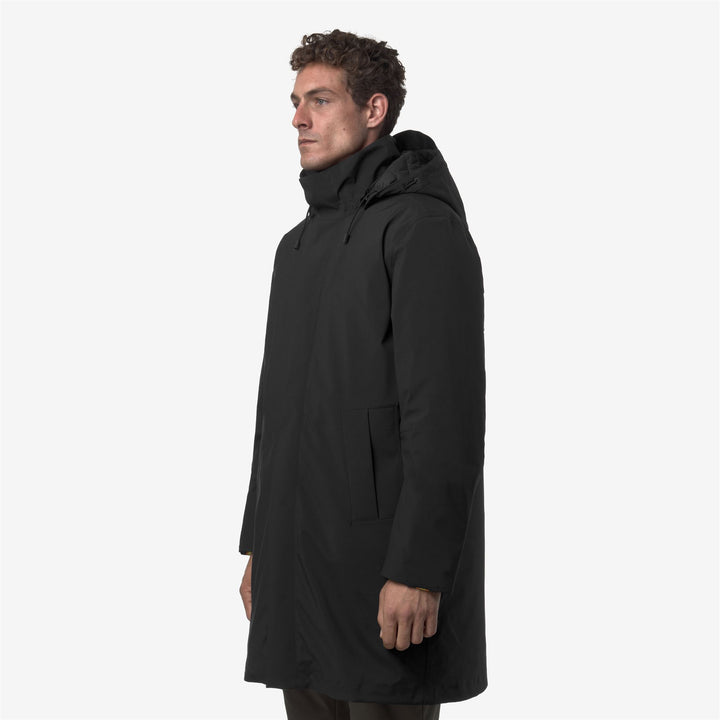 Chaqueta de invierno acolchada 3/4 para hombre, color negro 6