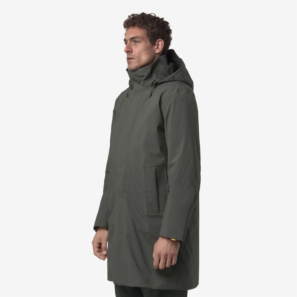 Jackets_MAN_THOMAL BONDED PADDED_3/4 Length_Green Blackish Combo - GREEN BLACKISH - Commercial 5