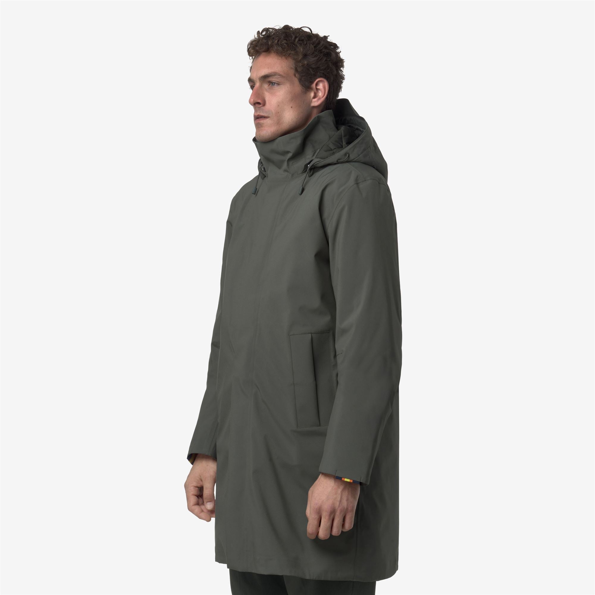 Jackets_MAN_THOMAL BONDED PADDED_3/4 Length_Green Blackish Combo - GREEN BLACKISH - Commercial 5