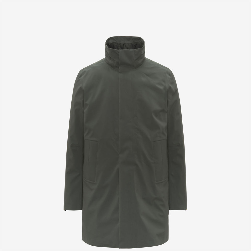 Jackets_MAN_THOMAL BONDED PADDED_3/4 Length_Green Blackish Combo - GREEN BLACKISH - Commercial 2