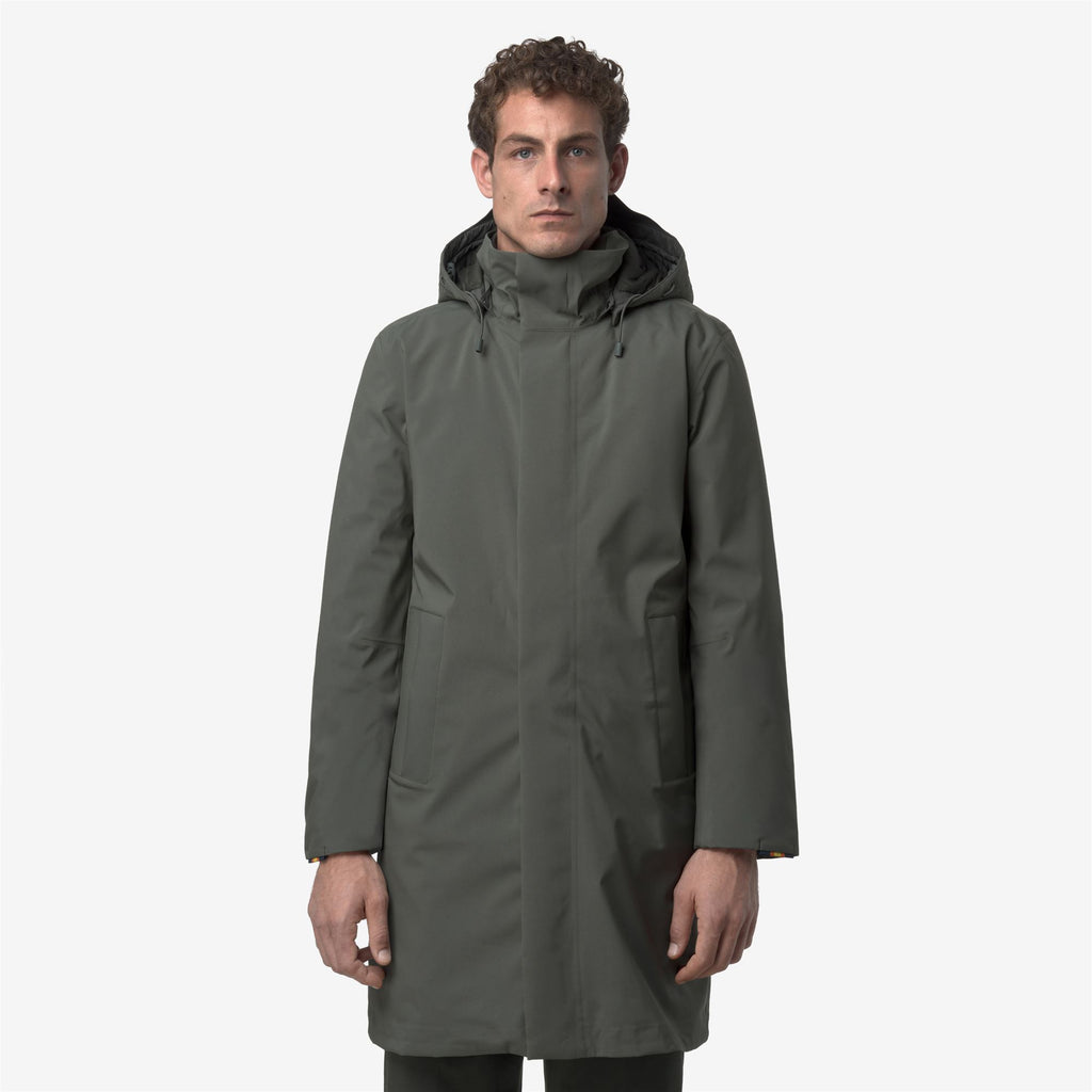 Jackets_MAN_THOMAL BONDED PADDED_3/4 Length_Green Blackish Combo - GREEN BLACKISH - Commercial 4