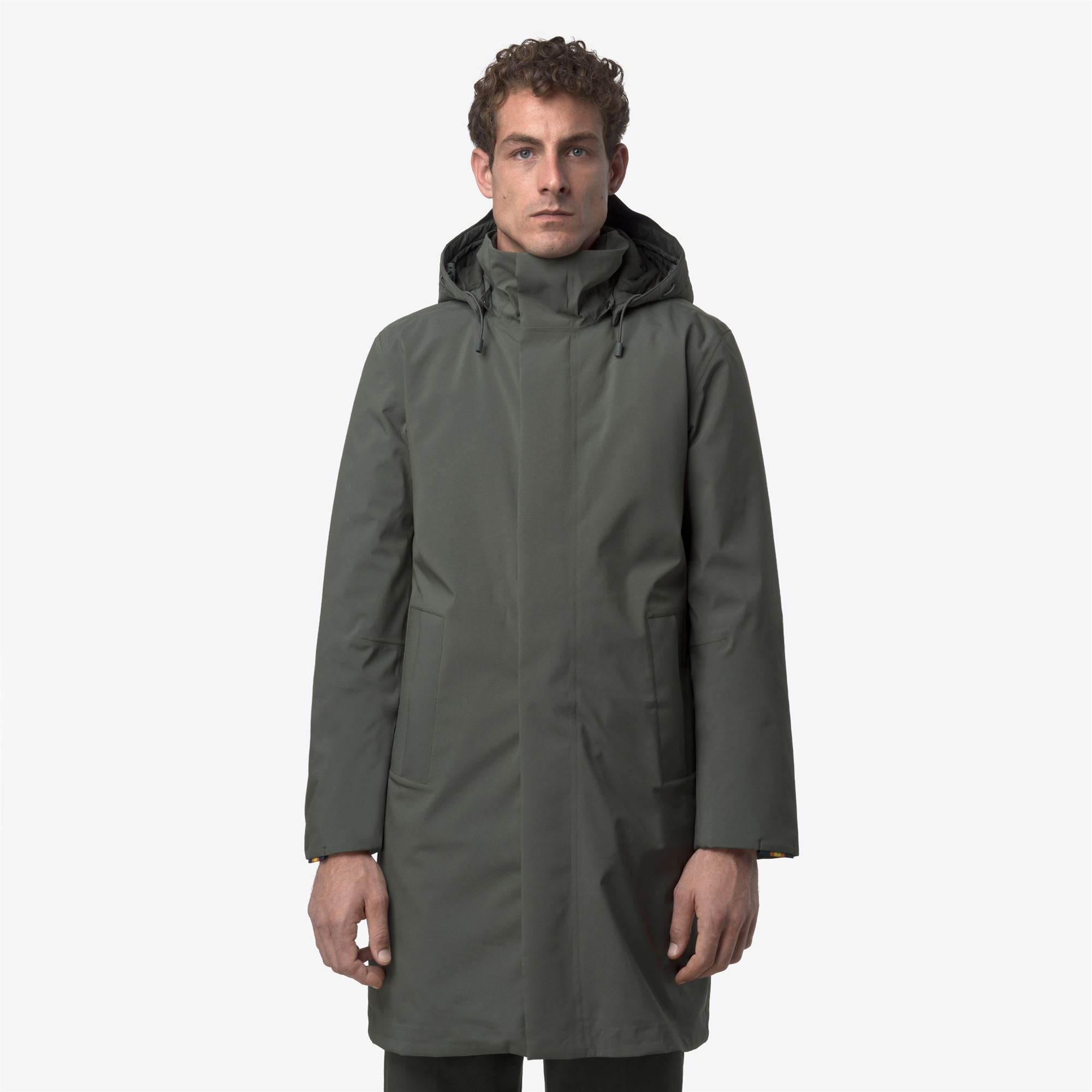 Jackets_MAN_THOMAL BONDED PADDED_3/4 Length_Green Blackish Combo - GREEN BLACKISH - Commercial 4
