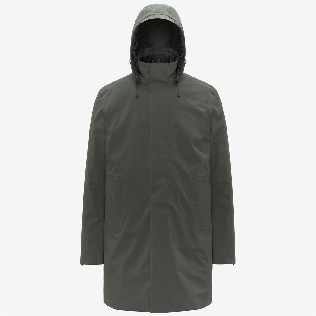 Jackets_MAN_THOMAL BONDED PADDED_3/4 Length_Green Blackish Combo - GREEN BLACKISH - Commercial 1