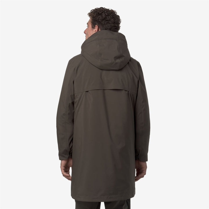 Chaqueta de invierno acolchada de 3/4 para hombre en color oliva negro 7