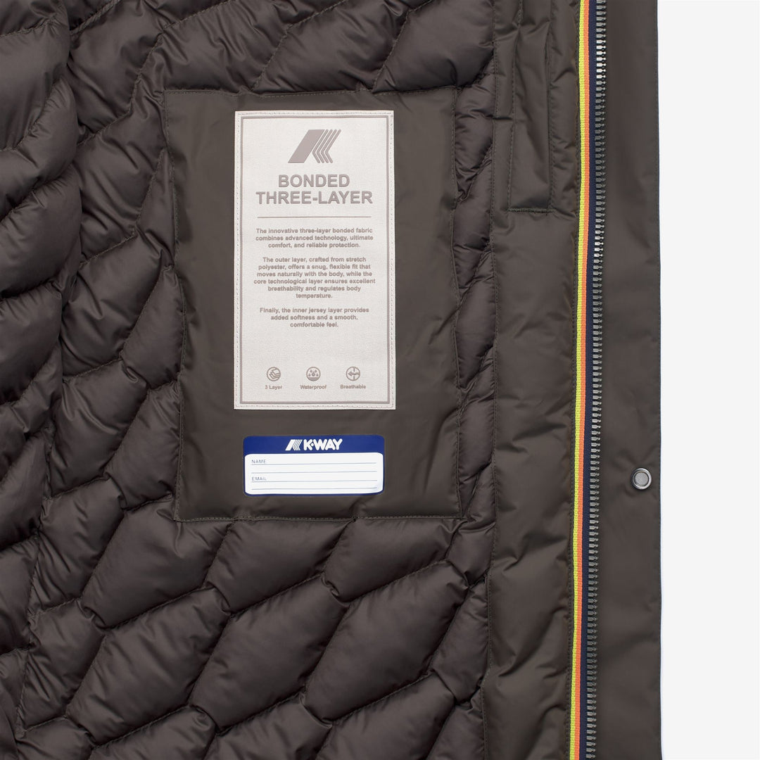 Chaqueta de invierno acolchada de 3/4 para hombre en color oliva negro main