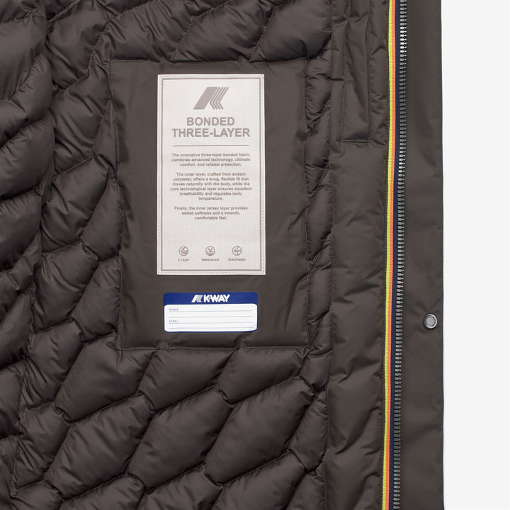 Chaqueta de invierno acolchada de 3/4 para hombre en color oliva negro 4