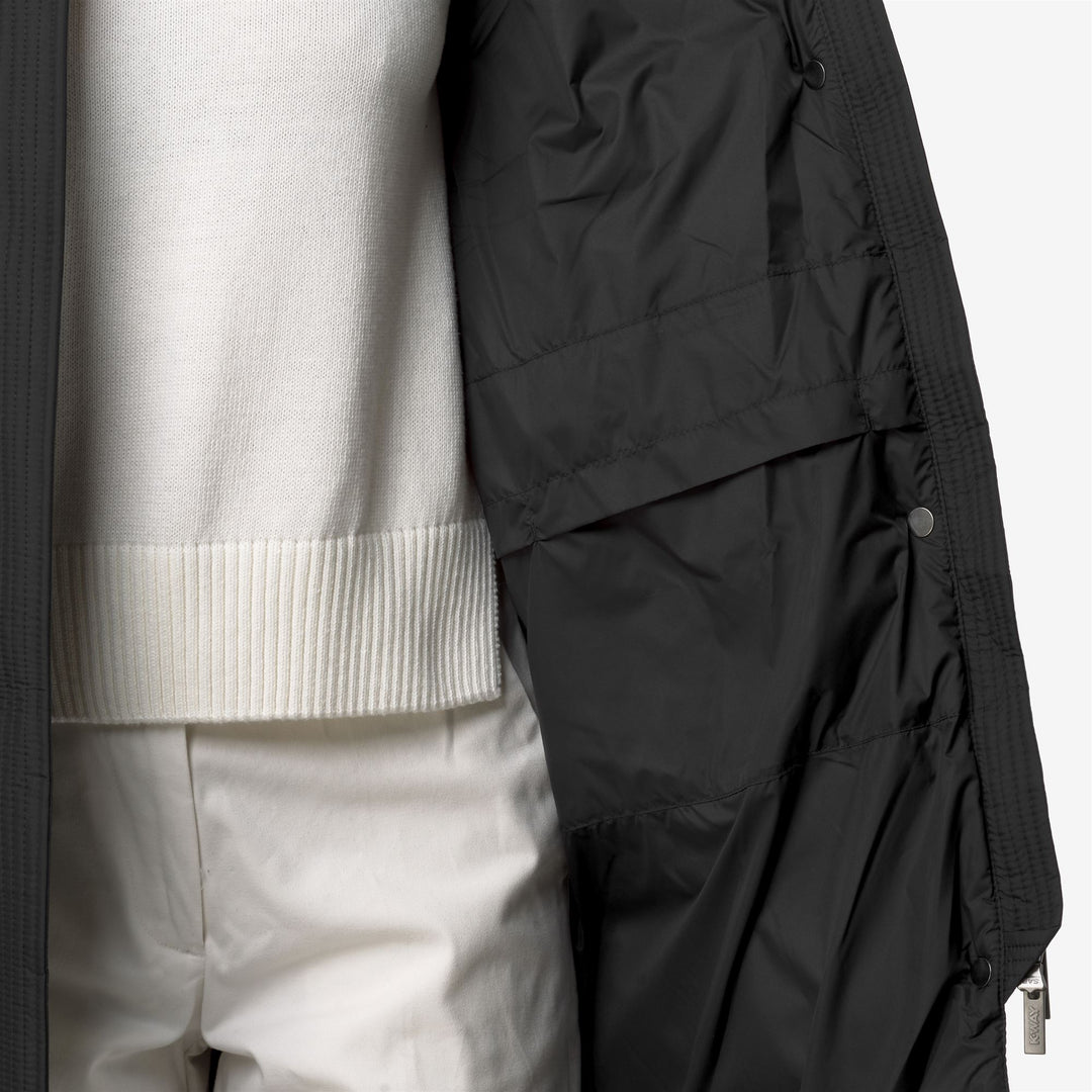 Black Women's Long Puffer Jacket with Down Insulation main