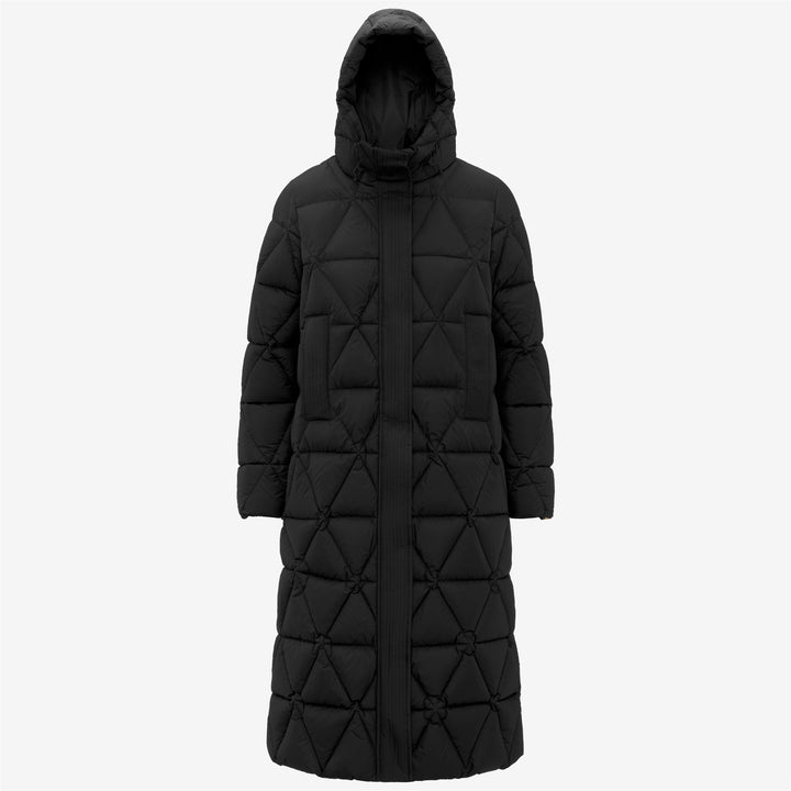 Black Women's Long Puffer Jacket with Down Insulation 1