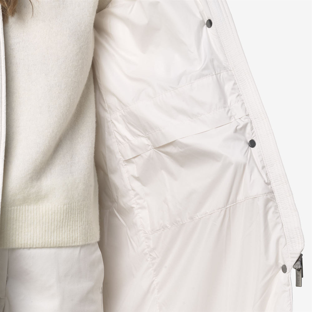 White Women's Long Puffer Jacket with Down Insulation 02