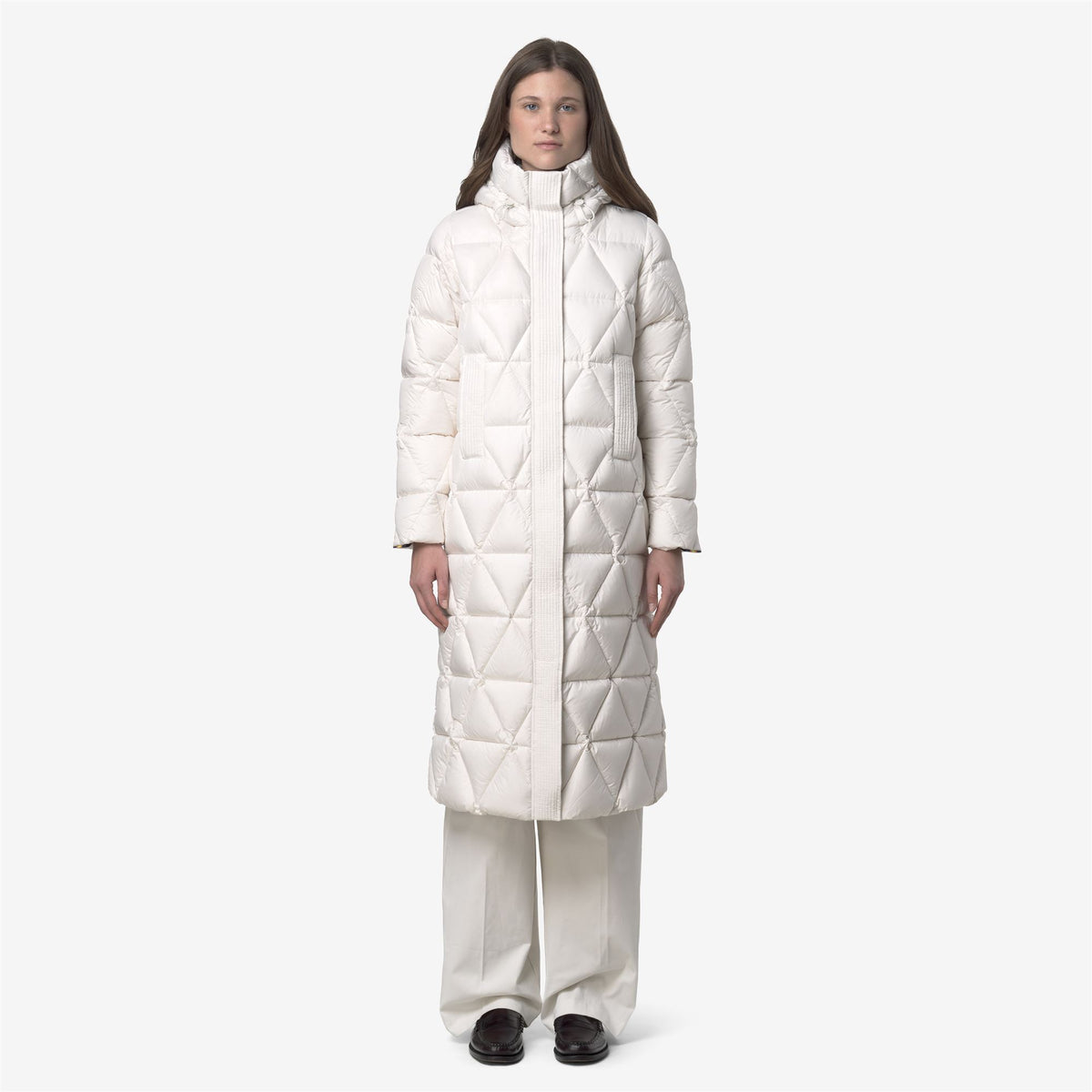 Jackets_WOMAN_RUENNE THERMO MICROFIBER_Long_White Gardenia Combo - White Gardenia - Commercial 4