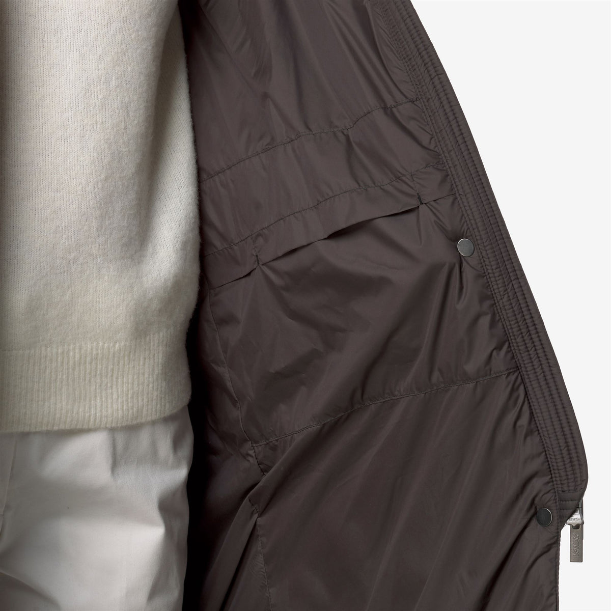 Jackets_WOMAN_RUENNE THERMO MICROFIBER_Long_Black Olive Combo - Black Olive - Commercial 7